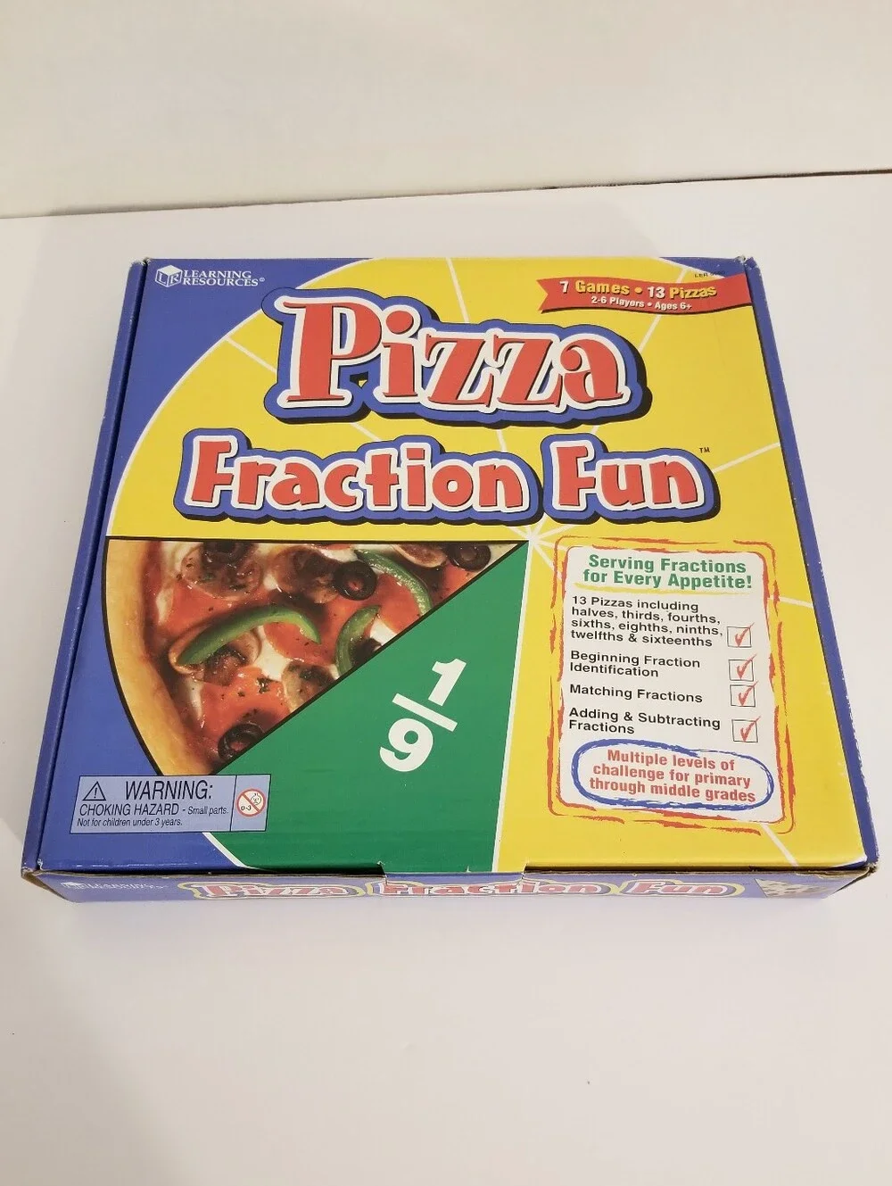 Learning Resources Pizza Fraction Fun math educational board game Homeschool